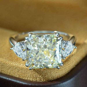 Flower Cut 4Ct Moissanite Diamond Ring 100% Original 925 sterling silver Wedding band Rings for Women Men Engagement Jewelry