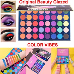 Oryginalne piękno Glazed Eyeshadow Palette Kolor Vibes 40 Kolory Eye Shadow Palettes Makeup Matte Shimmer Nude Twarzy Kosmetyki do różnych tonów skóry