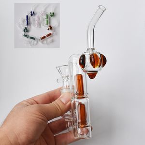 Mini Cam Nargile Yağ Burner Küçük Duman Shisha Diposable Cam Borular Kül Alıcı Bong Arı Kafası Şekil Percolater Tütün Bipbbler Su Borusu ile 14mm Erkek Kase