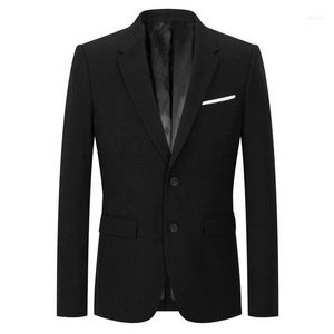 Men s Suits Blazers Korean Slim Fit Fashion Cotton Blazer Suit Jacket Black Blue Plus Size M To XL Male Mens Coat Wedding1
