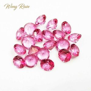 Wong Chuva Top Quality 1 PCS Pedra Natural 7 milímetros Redondo Pink Topaz Solto Gemstone DIY Pedras Decoração Jóias Atacado Lotes Bulk H1015