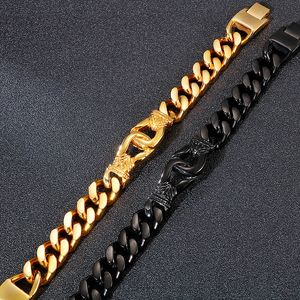 79g pesante 14mm 8,66 pollici oro / nero bracciale a catena in acciaio inossidabile gioielli vintage per regali da donna per ragazzi