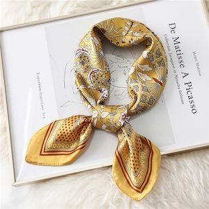 Fashion Female Silk Square Bag Scarf Floral Print Neck Scarves Foulard Women Head Kerchief Bandana Shawls Wraps