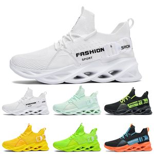 high quality Non-Brand men women running shoes Black White Volt Yellow mens trainers fashion outdoor sports sneakers size 39-46