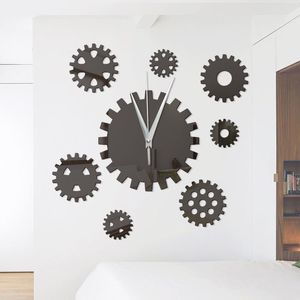 Relógios de parede Precisão Engrenagem Rotativa Criativo Relógio Decorativo Sofá Espelho Espelho Decoração Home