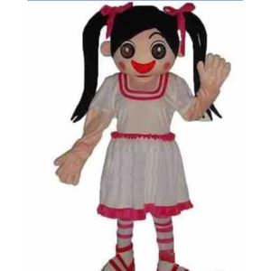 Alta Qualidade Double Bonytail Menina Mascot Traje Halloween Christmas Fantasia Festa Dos Desenhos Animados Personagem Personagem Outfit Terno Adulto Mulheres Vestido Carnaval Unisex Adultos