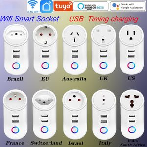 USB Wifi Smart Plug EU UK US Israel BR AU Swit FR ITA Za Wireless Power Wifi Smartlife APP Control Timer Ladegerät Alexa Google Home