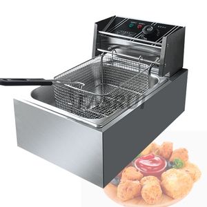 Máquina de fritura de alimentos Fryer comercial Fryer Twin Basket Basket Banchetop Bancho -aço Anterior French Fry