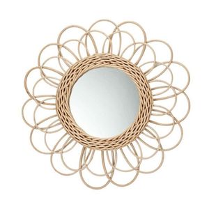 Rattan Innovativa Decorazione di Arte Rotonda Specchio Per Il Trucco Spogliatoio Camera Da Letto Bagno Appeso A Parete Specchi Trasporto di Goccia