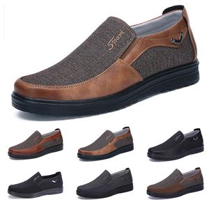 2021 Mode Designer Business Style Mens Skor Svart Brun Fritid Soft Flats Bottoms Män Casual Dress For Party 38-44 Twelve