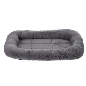 猫のベッド家具の布犬クッションペット眠っている冬の暖かいマットのための家の供給（グレー）