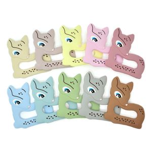 New Animal Deer Silicone Teether Food Grade Pendants DIY Pacifier Chain Accessories Baby Molar Toys