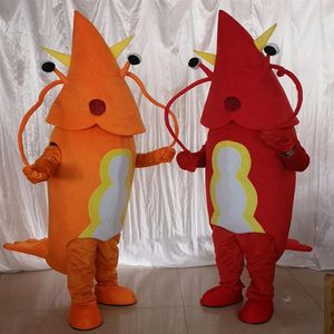 Istakoz Karikatür Maskot Kostüm Sahne Festivali Animasyon Performans Giyim Crayfish Deniz Hayvan Cadılar Bayramı Noel Elbise