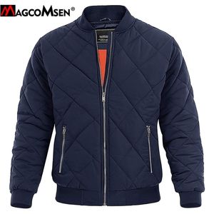 MAGCOMSEN Winter Thick Bomber Jacket Men Pilot Coat Casual Varsity Fashion Baseball Outerwear Padded Army Military 211126