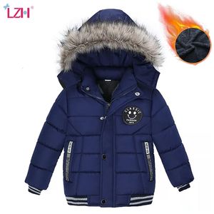 LZH toddler bebê meninos inverno jaquetas para hooded grosso aquecer aquecido jaqueta crianças outerwear crianças casacos crianças roupas 2-6y 211011