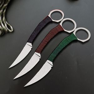 New Arrivals BS MINI Tactical Fixed Blade Knife D2 Rope Handle self-defense outdoor camping Hunting Straight knives