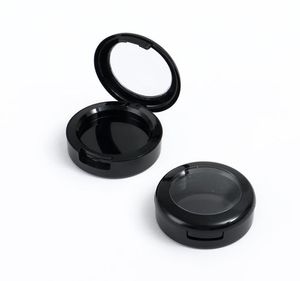 Ombretto in polvere di plastica nera vuota da 36 mm compatta, elegante contenitore per fard di alta classe da 44 mm, strumento professionale per il trucco