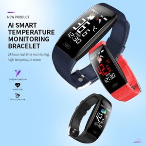 Fashion Smart Armband Titta på fitness Healthy Tracker Sports Blodtryck Hjärtfrekvens Monitor Vattentät Intelligent armbandsarmband för iOS -smartphone