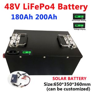 GTK Solar LifePo4 48V 200AH 180AH LITIUM Batteri med BMS för 9600W RV Solar Paneler Motorhome Hybrid Car+20A Charger