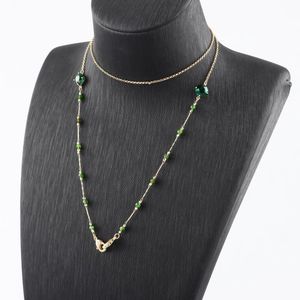 Molduras de óculos de sol Cadeia M110409 Moda Óculos de óculos de pedra natural Verde Zircon 14k banhado a ouro DIY máscara artesanal 70cm / pcs