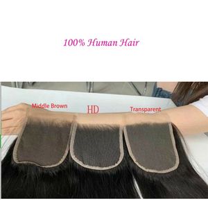 Индийские человеческие волосы 6x6 5x5 HD кружева закрытие детские волосы 18-22 дюйма натуральный цвет свободная часть шелковистость прямо