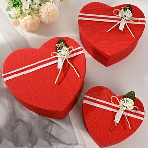 3 sztuk / zestaw Serca W Kształcie Pudełko Kwiat Czekolada DIY Prezenty Pudełka Valentine Dzień Matki Kwiat Opakowanie Case Wedding Party Decor BH5625 TYJ