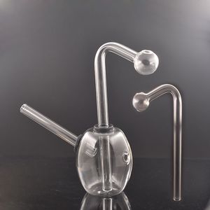 Small Glass Oil Burner Rig Bong Hookahs Thick Smoking Water Pipe Honeycomb Perc Heady Recycler Dab Rigs with Downstem Oil Bowl 5.5inch