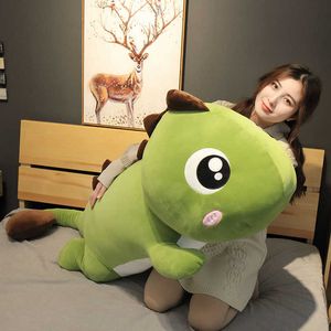 Duży 150 cm poduszki dinozaurów pluszowe zabawki lalki nadziewane zabawki dla dziewczyn śpi Duża poduszka Lalka Ragdoll Girl Soft Baby Toys Q0727