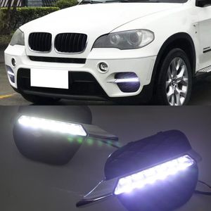 Annan Belysningssystem Bil blinkar 2st DRL för X5 E70 2011 2012 2013 Dagtid Running Lights Daylight LED FOG Head Lamp Cover