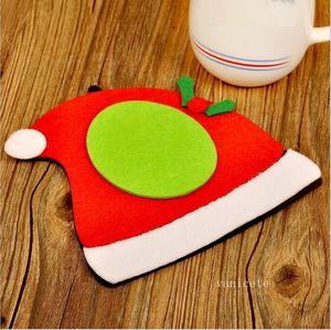 18 cm dos desenhos animados chirstmas beber coaster não tecida caneca de café caneca de jantar tapete de jantar insulationtea-copo almofada home decora santa cláusula xmast2i53099