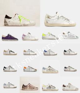 ﾄ2022 Продажа дизайнерской обуви boot Women Luxury Golden Super Star Sneakers Trainers Sequin Classic White Do-Old Dirty Men Casual R