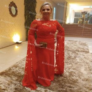 エレガントなドバイアラビアのイブニングドレスカフタンレース長袖のウエディングドレス2021プラスサイズの正式なナイトパーティーを着るスカートローブデソレvestido Festa
