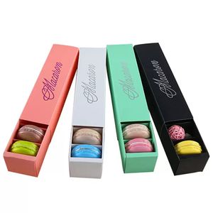 Macaron Cake Boxes Home Made Packing Boxes Biscuit Muffin Box Bake Retail Paper Packging 20.3 * 5.2 * 5,3 cm