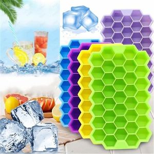 Wholesale Fast Shipping 37 Ice Cubes Frozen tools Hornet nest Shape frozens Tray Cube Silicone Mold Bar Party Drinks Mould Pudding Tool With Lid CPA3415