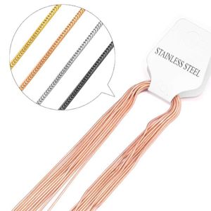 LUXUKISSKIDS Großhandel 10 Teile/los 1mm Rose Gold/Schwarz Edelstahl Schlangenketten Halsketten Groß Ketten Schmuck Nie Verblassen G0913