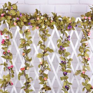 Estilo Rural Rosa Pequena Ivy Artificial Folhas Flor Vine Home Decoração Partido Decoração Casamento Mariage Plants Falske10 PC / Lot