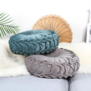 Cushion/Decorative Pillow 28 Sofa Throw Netherlands Velvet Home Cushion Pleated Fabric Handmade Pumpkin Seat For Office