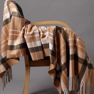 Oversize Classic Plaid Kobiety Szalik Kaszmirowy Szal Mężczyźni Wrap Superior Quality Pogrubienie Kobieta Bandanna Pashmina Tłumik Q0828