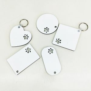 Puppy keychain Party Favor sublimation MDF keyring For Women Paw Print Wooden Keychains Creative Dog Tag