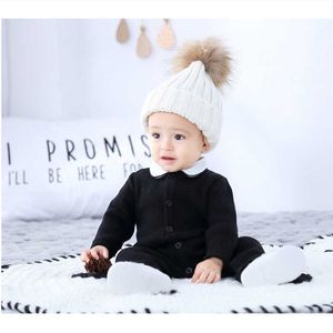 Baby Knitted Rompers born Infant Cotton Knit Jumpsuit Toddler Autumn Winter Children Boutique Clothes 210615