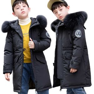 -30 Degrees Winter Children Down Jacket 2021 Thicken Warm Kids Parkas For Boys Real Fur Collar Boy Coat Child Snowsuit Clothes H0909