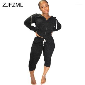 Zipper Front Sportswear Co-Ord Наборы с длинным рукавом с капюшоном и тренировочные брюки Activewear двух частей наряды Случайные трексуиты женские