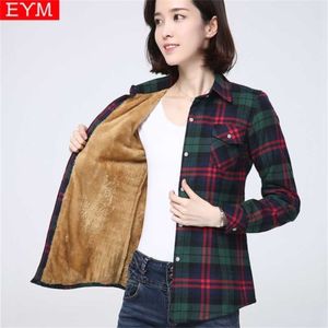 Winter Women's Warm Shirt Coat Casual Fleece Velvet Plus Thicke Tops Brand Good Quality Woman Clothes Outerwear 220210