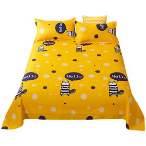 Mode gul färgbäddsplåt trendig hushålls textil sängkläder madrass dammsäker sängstyp (ingen örngott) F0134 210420