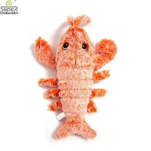 Pet Cat Toy USB Charging Simulation Electric Dancing Moving Floppy Lobster Cats Toy for Pet Toys Interactive Dog Drop 211122