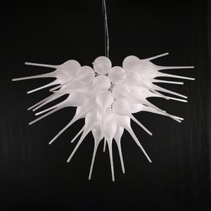 Lampadari a sospensione in vetro bianco latte Lampada da sposa Lampadari in vetro soffiato a mano per camera da letto Sala da pranzo domestica Soggiorno Decorazione artistica della hall dell'hotel