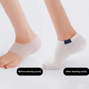 Sports Socks Heightened Gel Insole Heel Protector Relieve Plantar Fasciitis Foot Pain Cracked 2.5cm Invisible Height Lift Pad Increase