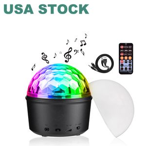 Bluetooth Speaker Party Light LED Effects 9W Magic Ball Projector Stage Lights Strobe Club Lighting Mini with Remote Connection for Decoration