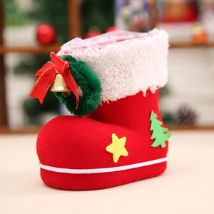Party Decoration Christmas Candy Boots Santa Claus Flocking Strumpor Dekorativ presentförpackning Hemleveranser