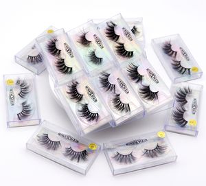 25 MM 3D Natürliche Falsche Wimpern Wispy Faux Nerz Wimpern Flauschige Lange Wispies Lash Volle Streifen Gefälschte Wimpern Verlängerung make-up-tool